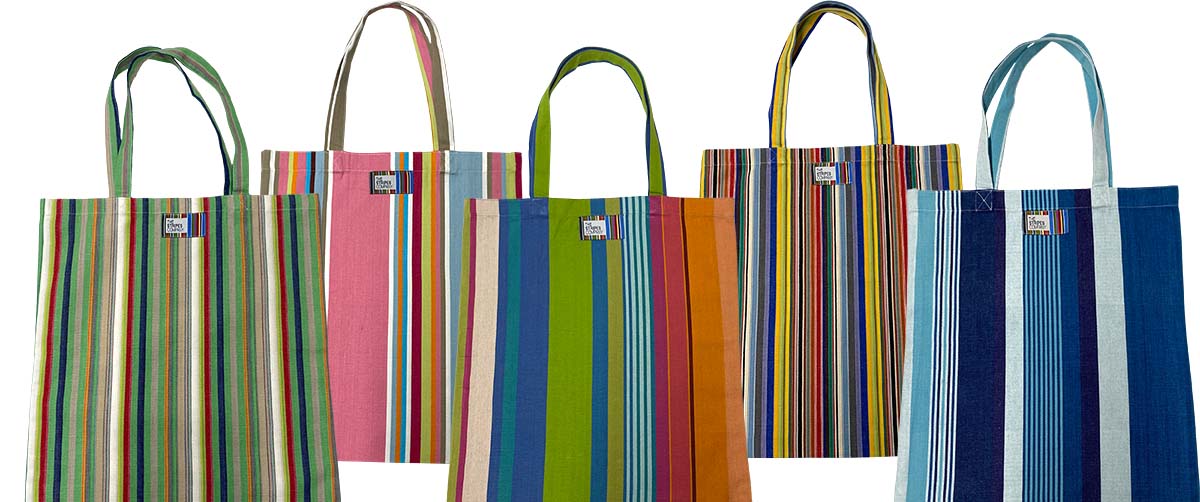 Striped canvas tote bag on sale