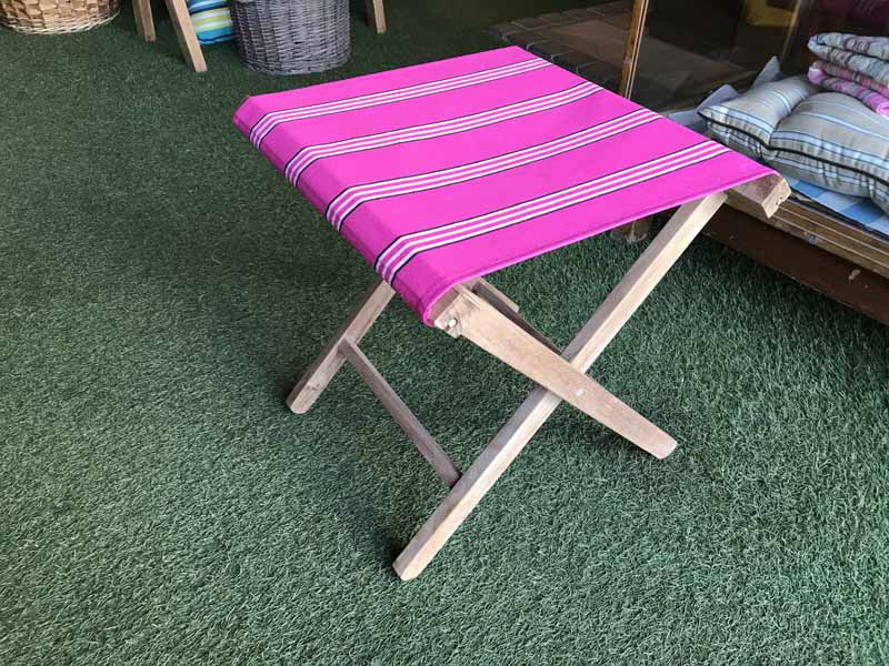 Bright Pink Portable Folding Wooden Stool