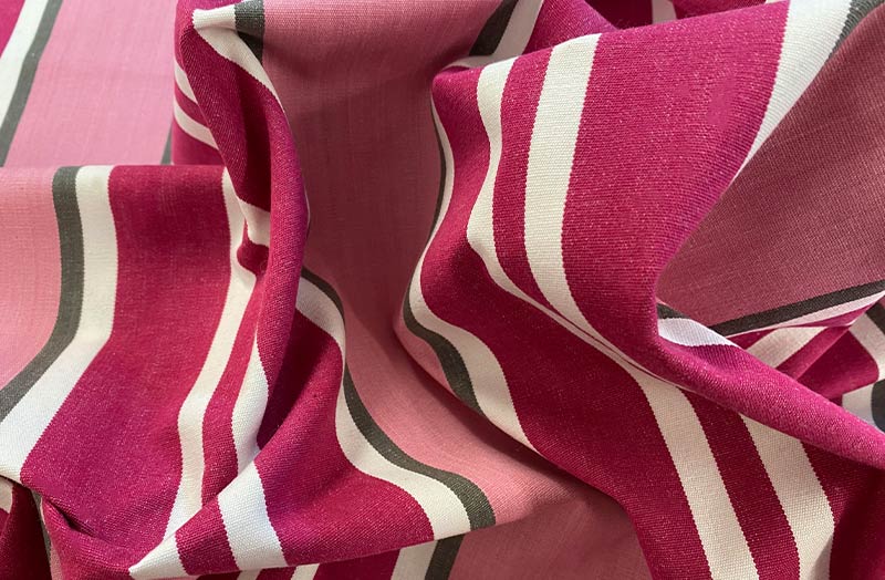 Pink, Pale Pink, White and Grey Striped Fabric, Pink Stripe Curtain  Fabrics