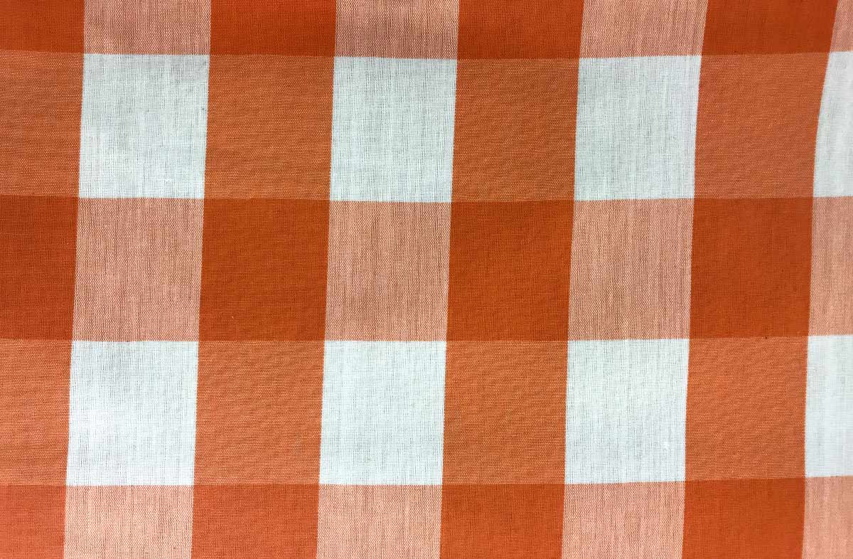 orange check fabric