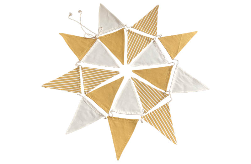 Gold and Ivory Bunting | Gold and Ivory Stripe, Gold and Ivory Bunting