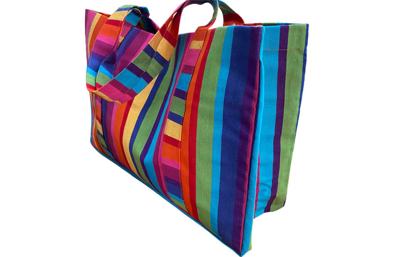Extra Large Beach Bags multi colour pink green blue | The Stripes ...