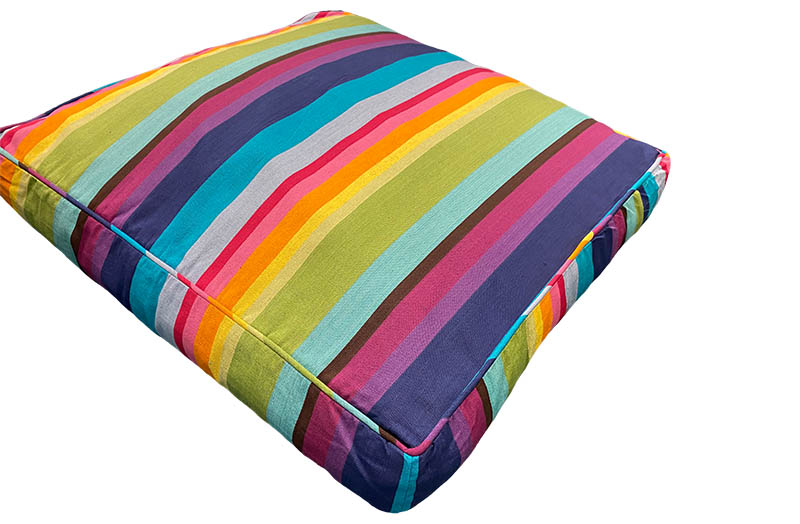 Bright Rainbow StripeA Large Floor Cushions The Stripes Company UK