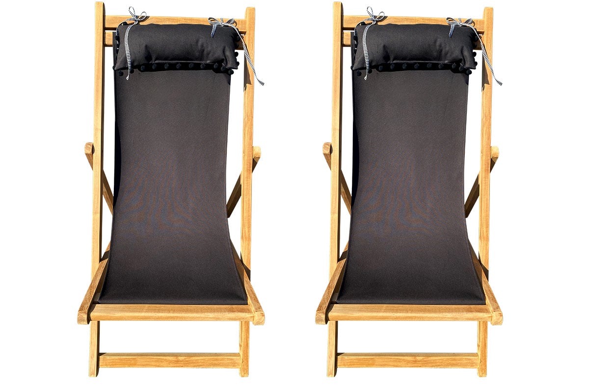 Black Replacement Deck Chair Sling Made to measure black deckchair