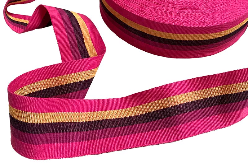 Bright Pink Striped Webbing | Pink and Purple Stripe Upholstery Webbing ...