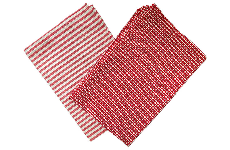 Red and White Tea Towels Set of The Stripes Company UK