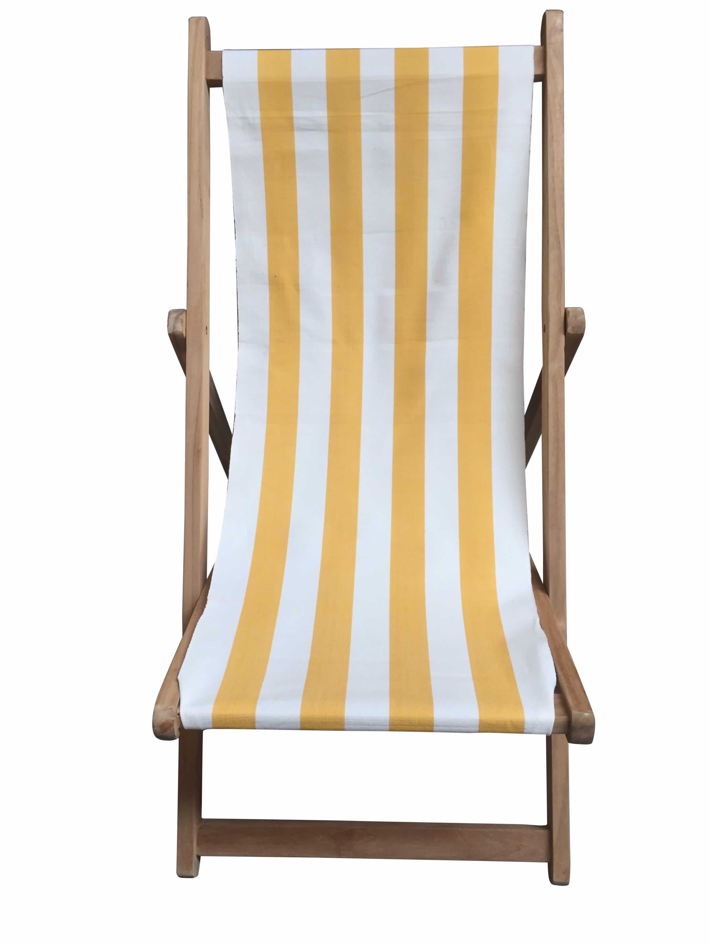 yellow striped deck chair