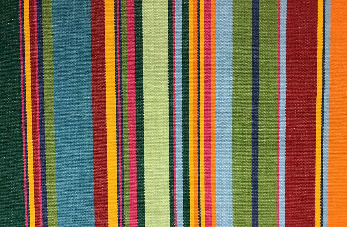 Bottle Green and Red Striped Fabric | The Stripes Company UK