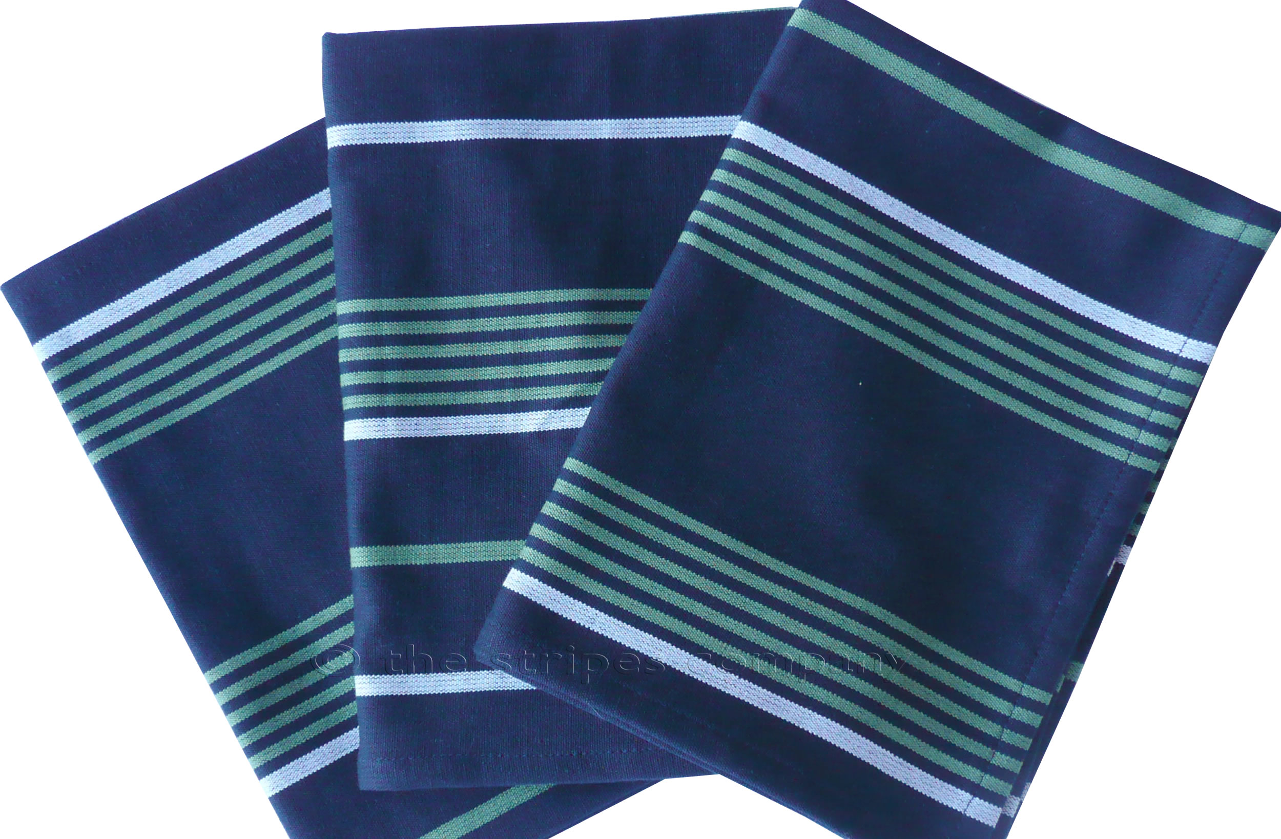 blue striped kitchen towels