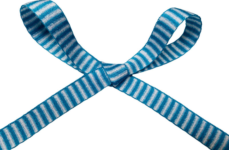 Turquoise Striped Ribbons - Turquoise and White Stripe Gift Ribbon